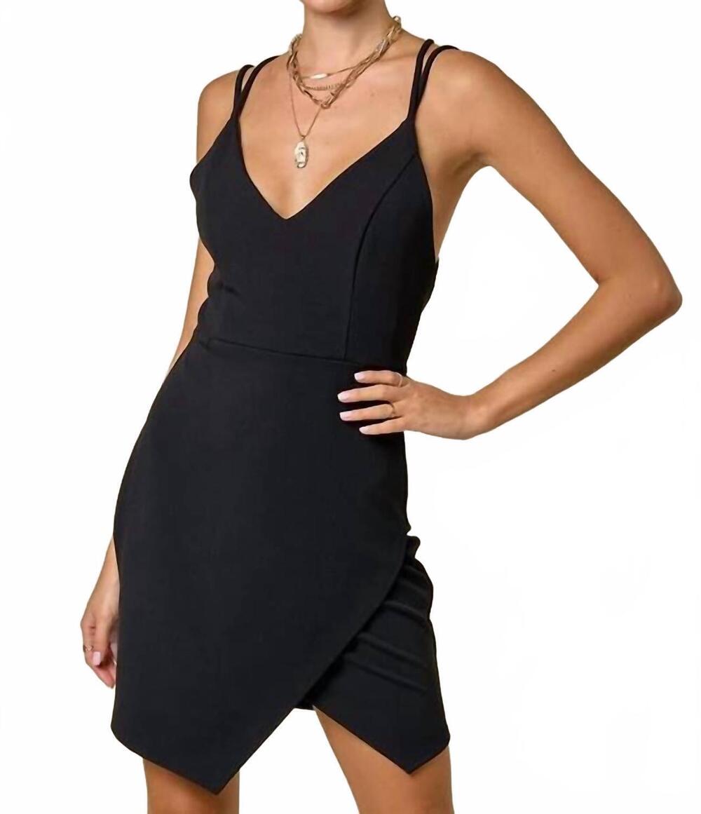 NEW BLUE BLUSH open back strappy detailed bodycon dress in black